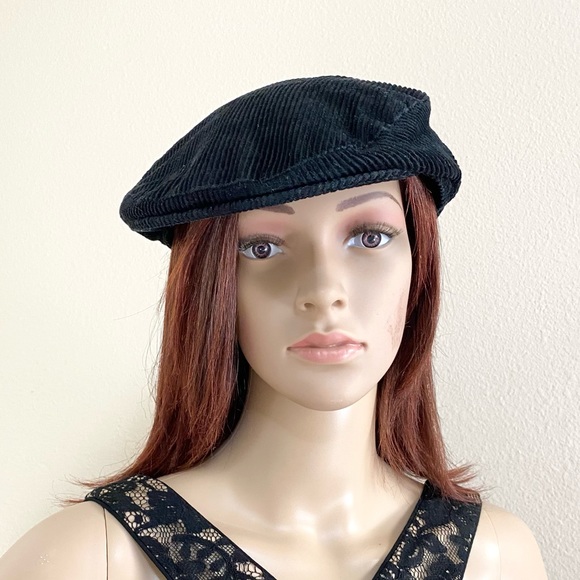 FAILSWORTH | Black Corduroy Flat Concord Cap Sz 7 1/4 - Picture 1 of 7